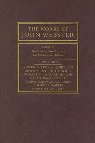 Stock image for Works of John Webster, Volume III (Volume 3) for sale by Labyrinth Books