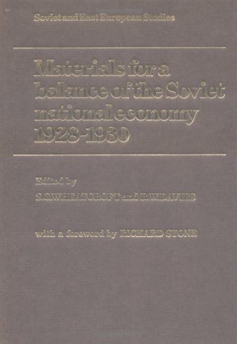 MATERIALS FOR A BALANCE OF THE SOVIET NATIONAL ECONOMY 1928-1930