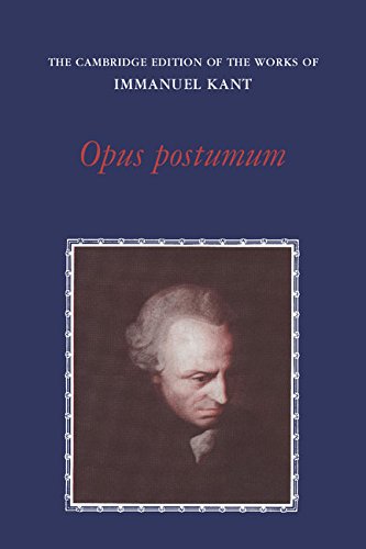 Stock image for Opus postumum (The Cambridge Edition of the Works of Immanuel Kant) for sale by Henry Stachyra, Bookseller