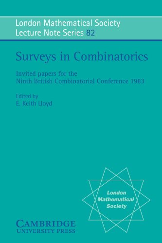 Beispielbild fr Surveys in Combinatorics: Invited Papers for the Ninth British Combinatorial Conference 1983: 82 (London Mathematical Society Lecture Note Series, Series Number 82) zum Verkauf von WorldofBooks