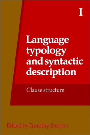 Imagen de archivo de Language Typology and Syntactic Description, Volume I: Clause Structure a la venta por Irish Booksellers