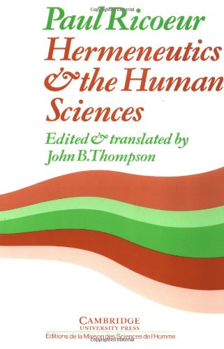 Beispielbild fr Hermeneutics and the Human Sciences: Essays on Language, Action and Interpretation zum Verkauf von BooksRun