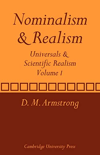 Stock image for Nominalism and Realism: Universals and Scientific Realism: 1 (Universals & Scientific Realism) for sale by Chiron Media
