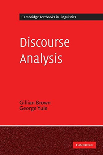 Beispielbild fr Discourse Analysis (Cambridge Textbooks in Linguistics) zum Verkauf von AwesomeBooks