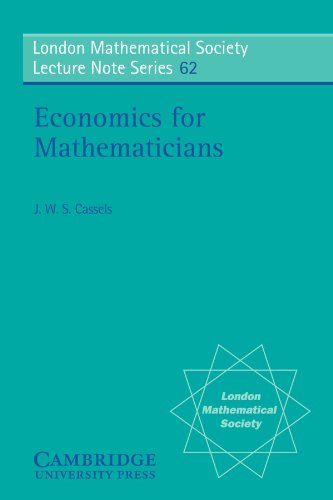 Beispielbild fr Economics for Mathematicians zum Verkauf von Better World Books