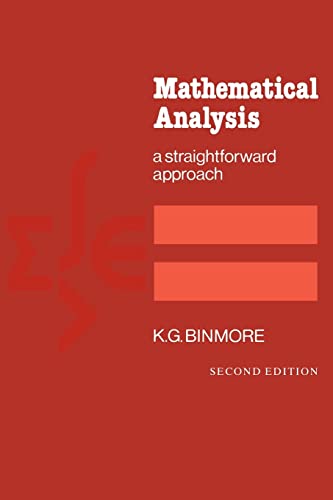 9780521288828: Mathematical Analysis: A Straightforward Approach