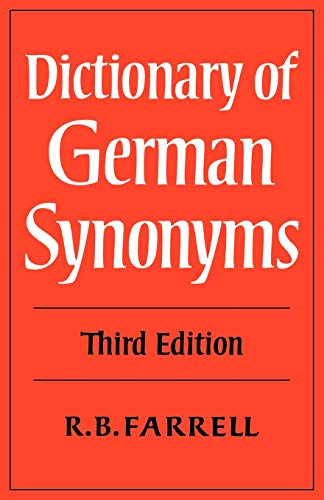 Beispielbild fr Dictionary of German Synonyms 3ed zum Verkauf von AwesomeBooks