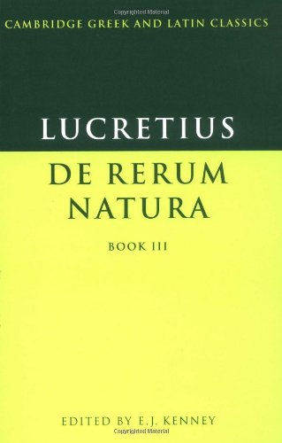 Stock image for Lucretius: De Rerum Natura Book 3 (Cambridge Greek and Latin Classics) for sale by HPB-Red
