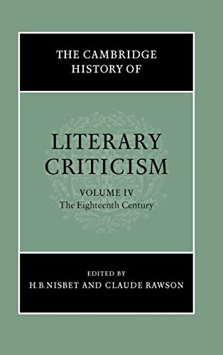 Beispielbild fr The Cambridge History of Literary Criticism : Volume 4, the Eighteenth Century zum Verkauf von AHA-BUCH GmbH