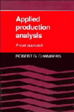 9780521306997: Applied Production Analysis: A Dual Approach