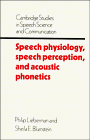 Imagen de archivo de Speech Physiology, Speech Perception, and Acoustic Phonetics (Cambridge Studies in Speech Science and Communication) Lieberman, Philip and Blumstein, Sheila E. a la venta por CONTINENTAL MEDIA & BEYOND