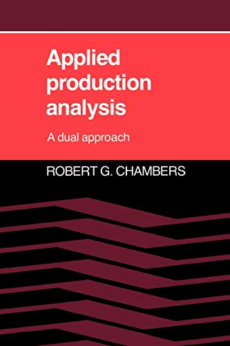 Imagen de archivo de Applied Production Analysis: A Dual Approach a la venta por Solr Books