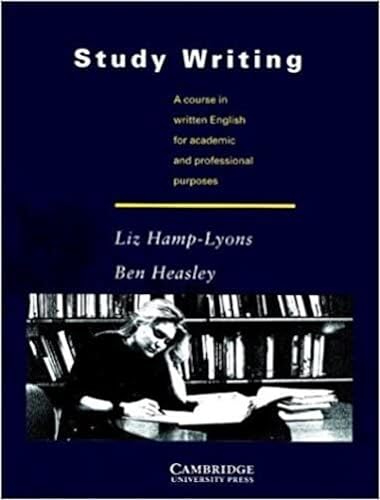9780521315586: Study Writing: A Course in Written English for Academic and Professional Purposes (Study Skills)