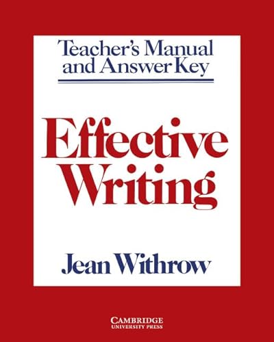 Stock image for Effective Writing Teacher's Manual: Writing Skills for Intermediate Students of American English for sale by ThriftBooks-Atlanta