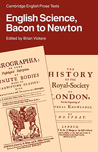 9780521316835: English Science: Bacon to Newton Paperback (Cambridge English Prose Texts)