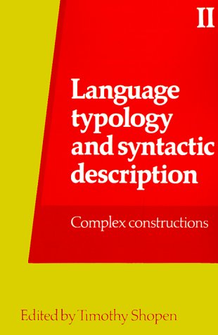 Imagen de archivo de Language Typology and Syntactic Description : Complex Constructions a la venta por Better World Books