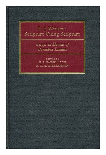 9780521323475: It Is Written: Scripture Citing Scripture: Essays in Honour of Barnabas Lindars, SSF