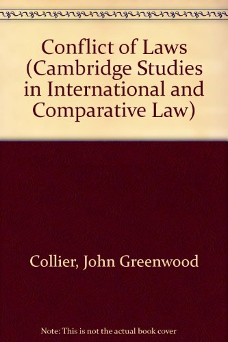 9780521323956: Conflict of Laws (Cambridge Studies in International and Comparative Law, Series Number 115)