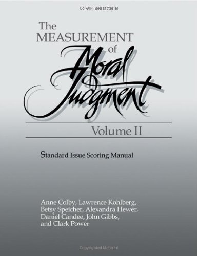 Stock image for The Measurement of Moral Judgement: Volume 2, Standard Issue Scoring Manual for sale by HPB-Red