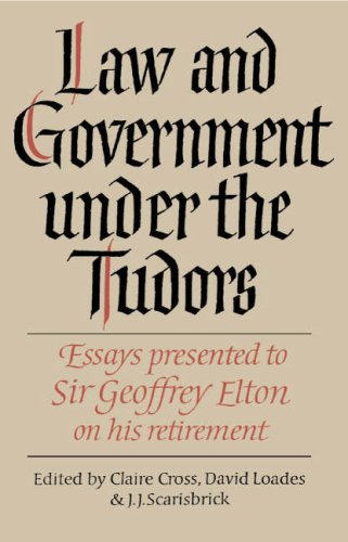 Beispielbild fr Law and Government in Tudor England : Essays Presented to Sir Geoffrey Elton on His Retirement zum Verkauf von Better World Books