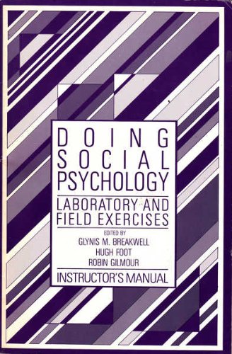 Stock image for Doing Social Psychology: Laboratory and Field Exercises: Instructor's Manual for sale by Anybook.com