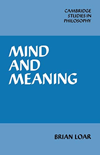 9780521338264: Mind and Meaning (Cambridge Studies in Philosophy)