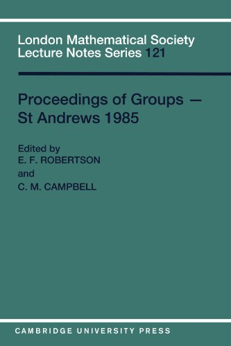 Imagen de archivo de Proceedings of Groups - St Andrews 1985 (London Mathematical Society Lecture Note Series) a la venta por Chiron Media