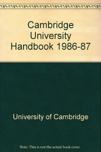 9780521338752: Cambridge University Handbook 1986–87