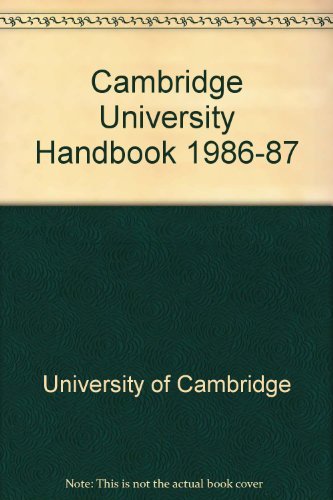 Cambridge University Handbook 1986â€“87 (9780521338752) by University Of Cambridge