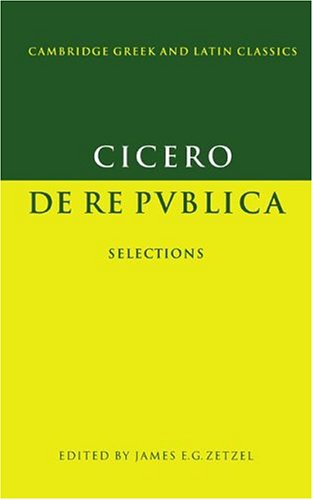 9780521344654: Cicero: De re publica: Selections