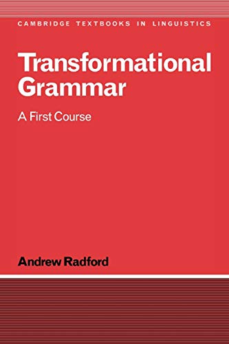 Imagen de archivo de Transformational Grammar: A First Course (Cambridge Textbooks in Linguistics) a la venta por More Than Words