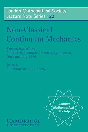 9780521349352: LMS: 122 Non Classical Continuum: Proceedings of the London Mathematical Society Symposium, Durham, July 1986