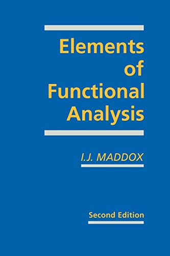 Elements of Functional Analysis (9780521358682) by Maddox, I. J.