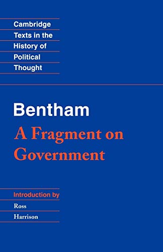 9780521359290: Bentham: A Fragment on Government