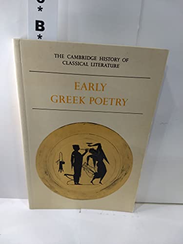 9780521359818: Camb History of Classical Lit v1 p1: Part 1, Early Greek Poetry