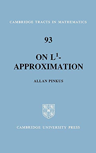 9780521366502: On L1-Approximation Hardback: 93 (Cambridge Tracts in Mathematics, Series Number 93)