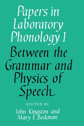 Beispielbild fr Papers in Laboratory Phonology: Between the Grammar and Physics of Speech (Volume 1) zum Verkauf von Anybook.com