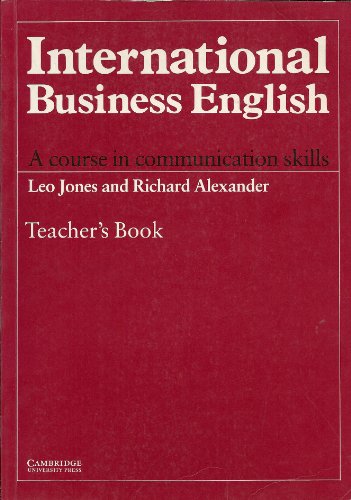 Beispielbild fr International Business English Teacher's book: A Course in Communication Skills zum Verkauf von Ammareal
