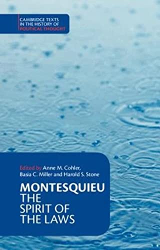 Beispielbild fr Montesquieu: The Spirit of the Laws zum Verkauf von Second Story Books, ABAA