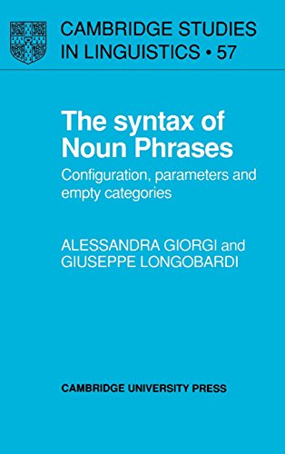 Beispielbild fr The Syntax of Noun Phrases: Configuration, Parameters and Empty Categories zum Verkauf von Prior Books Ltd