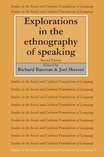 Beispielbild fr Explorations in the Ethnography of Speaking (Studies in the Social and Cultural Foundations of Language, Series Number 8) zum Verkauf von HPB-Red
