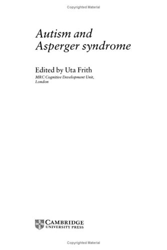 Stock image for Autism and Asperger Syndrome for sale by WorldofBooks