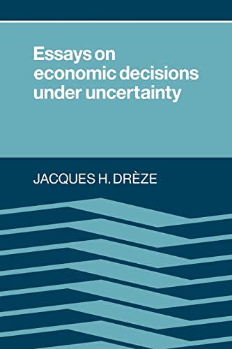 Beispielbild fr Essays on Economic Decisions Under Uncertainty zum Verkauf von Chiron Media