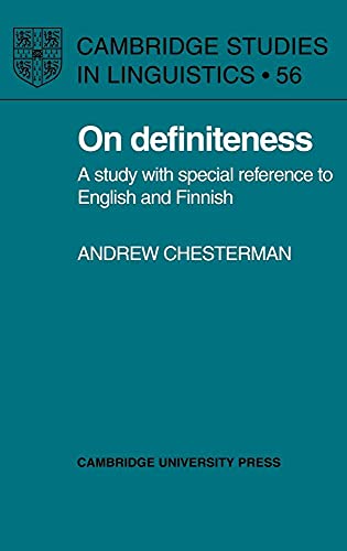 Beispielbild fr On Definiteness: A Study with Special Reference to English and Finnish (Cambridge Studies in Linguistics, Series Number 56) zum Verkauf von HPB-Red