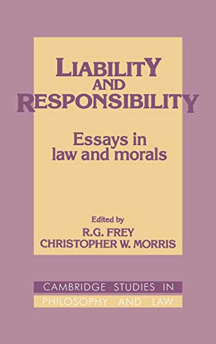 Beispielbild fr Liability and Responsibility: Essays in Law and Morals zum Verkauf von Anybook.com