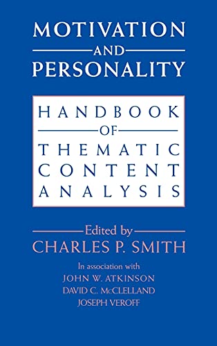 9780521400527: Motivation and Personality: Handbook of Thematic Content Analysis