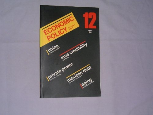 Stock image for Economic Policy: A European Forum 12, April 1991 for sale by Tiber Books