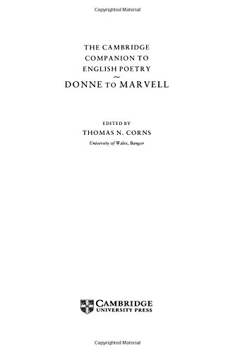 9780521411479: The Cambridge Companion to English Poetry, Donne to Marvell