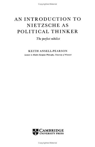 Imagen de archivo de An Introduction to Nietzsche as Political Thinker: The Perfect Nihilist a la venta por Books From California