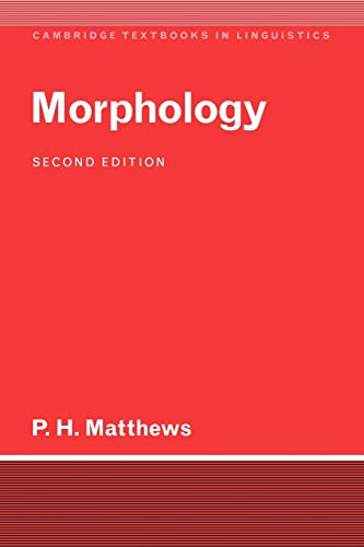9780521422567: Morphology 2nd Edition Paperback (Cambridge Textbooks in Linguistics)
